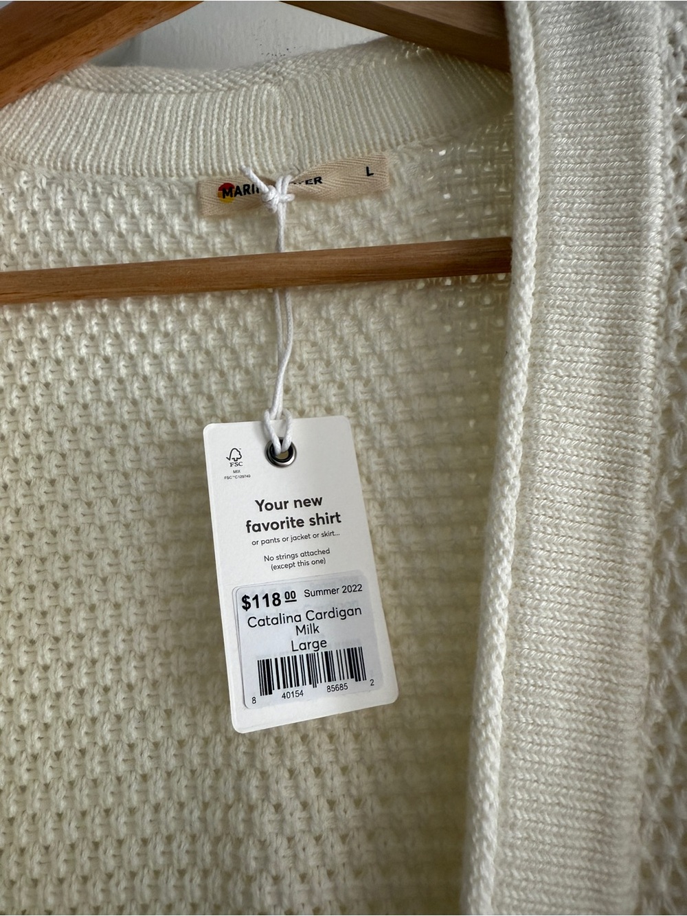 Marine Layer Catilina Cream Textured Open-Front Knit Cardigan - Picture 3 of 7